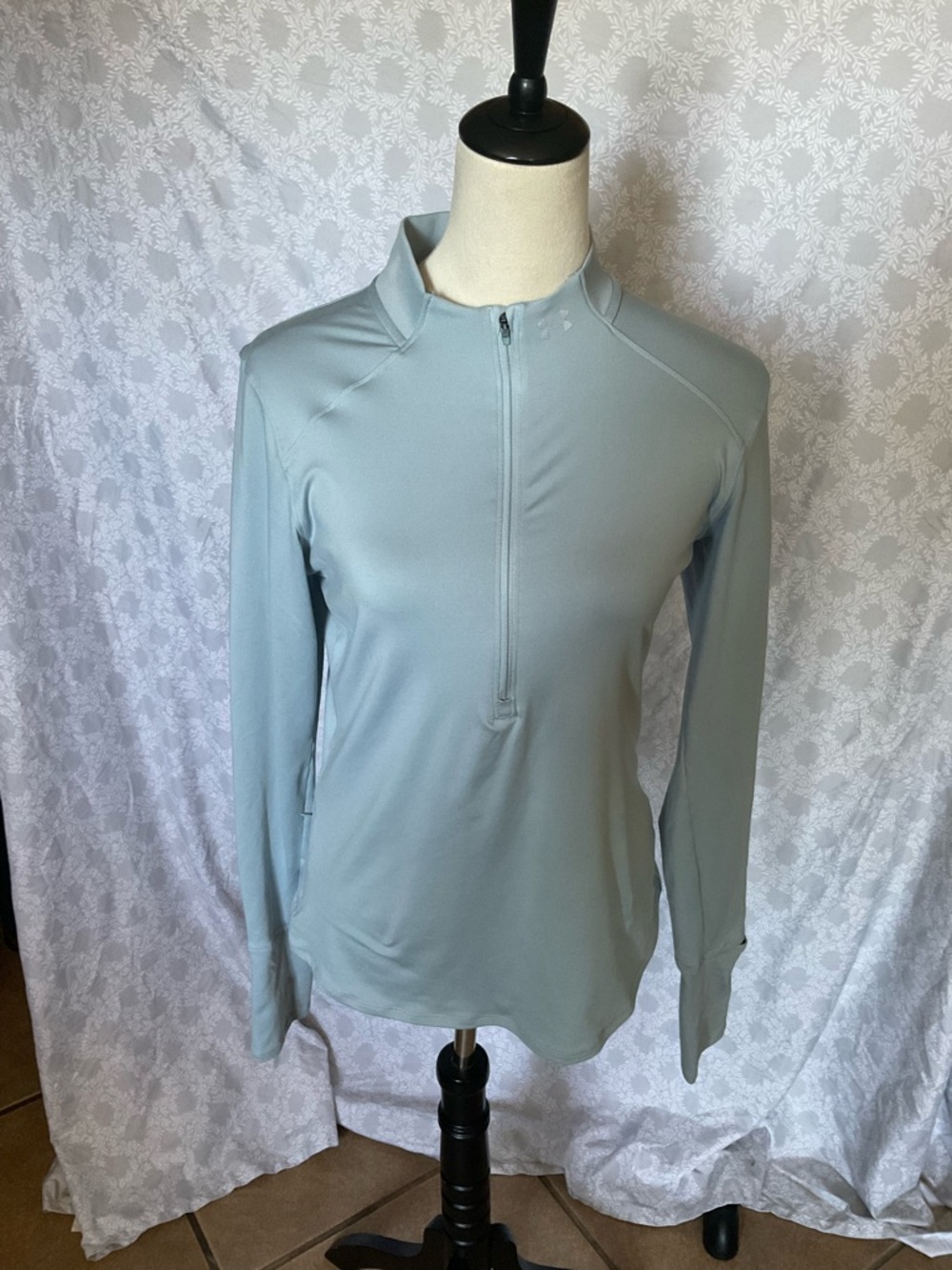 Under Armour Sage Green Performance Run Top